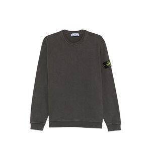 Stone Island Men Logo Cotton Crewneck Sweatshirt